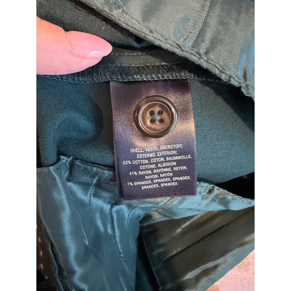 Anthropologie The Essential Slim Pants Forest Green Professional Trousers Size 4 - Picture 8 of 9